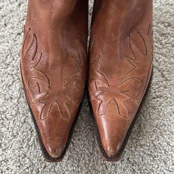 VINTAGE LUCCHESE Charlie 1 Horse Brown Leather Western Boots 7