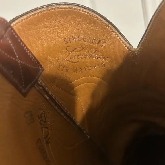 Vintage Lucchese Mens Cowboy Boots 2083 Western French Toe Size 8 D Brown