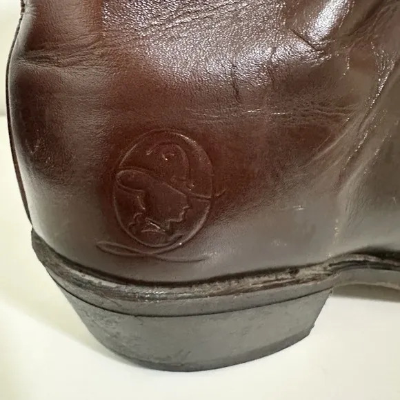 Vintage Mens Durango Brown Side Zip Cowboy Boots Size 8.5 EE USA Western Logo