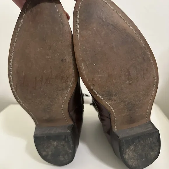 Vintage Mens Durango Brown Side Zip Cowboy Boots Size 8.5 EE USA Western Logo