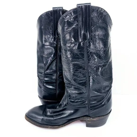 Vintage Men's Frye Western Style Boots Black 9