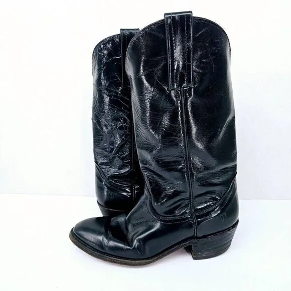 Vintage Men's Frye Western Style Boots Black 9