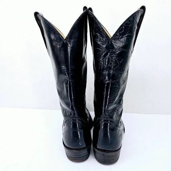 Vintage Men's Frye Western Style Boots Black 9