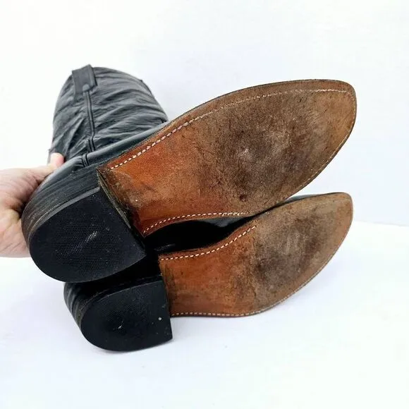 Vintage Men's Frye Western Style Boots Black 9