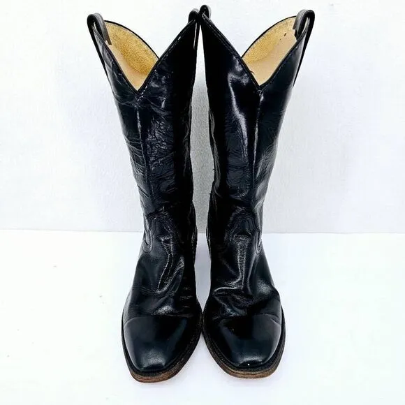 Vintage Men's Frye Western Style Boots Black 9