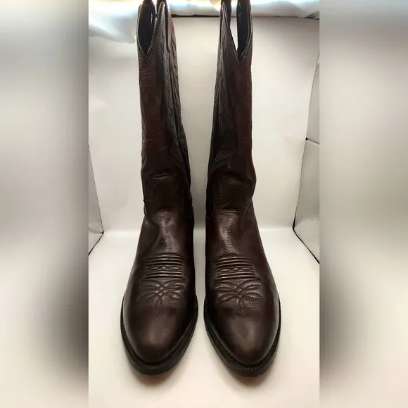 Vintage Men's Justin Boots 2414 Size 9.5 Dark Cherry