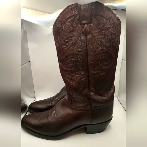 Vintage Men's Justin Boots 2414 Size 9.5 Dark Cherry