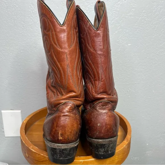 Vintage men’s leather western cowboy boots size 9