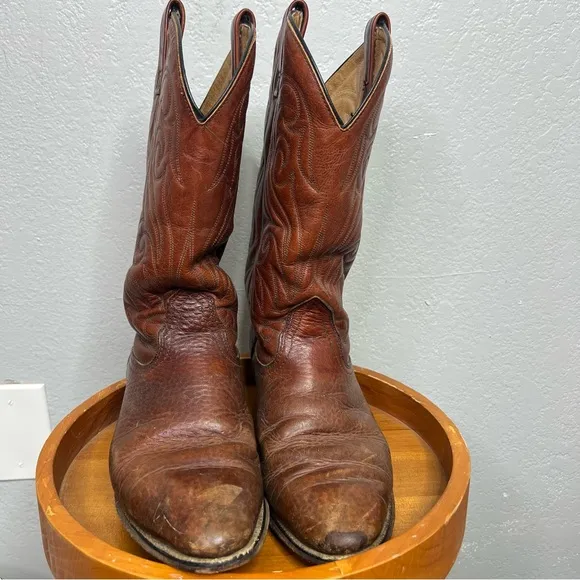 Vintage men’s leather western cowboy boots size 9