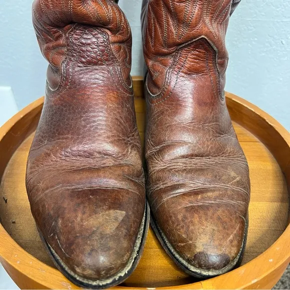 Vintage men’s leather western cowboy boots size 9