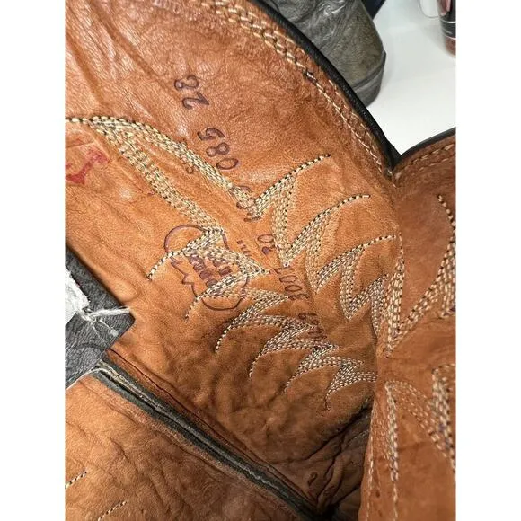 Vintage Mens Nocona Leather Cowboy Boots Gray Size 8.5 2E
