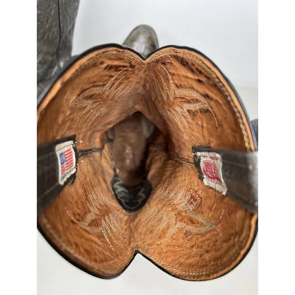 Vintage Mens Nocona Leather Cowboy Boots Gray Size 8.5 2E