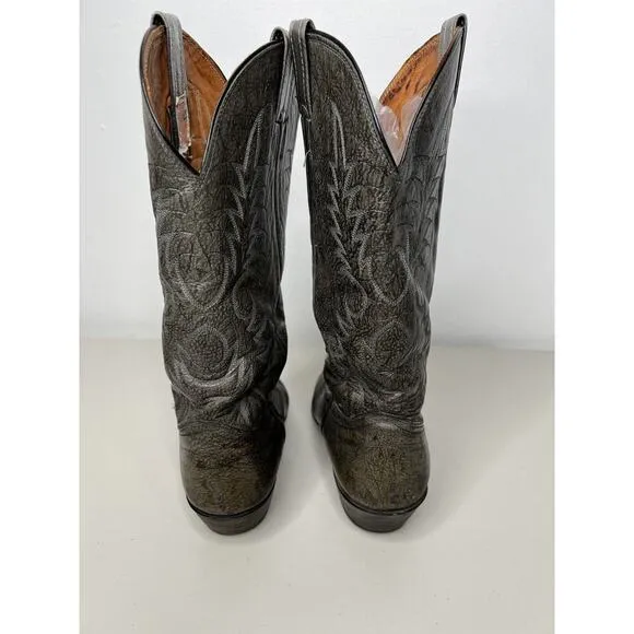 Vintage Mens Nocona Leather Cowboy Boots Gray Size 8.5 2E