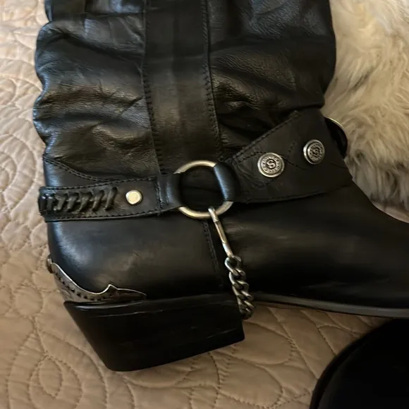 Vintage Men’s Paolo Fellicce Black Leather Southwestern Dingo Boots Sz 11