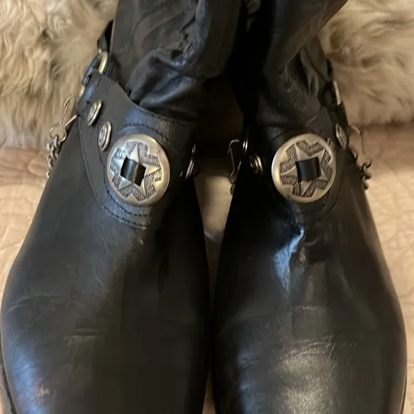 Vintage Men’s Paolo Fellicce Black Leather Southwestern Dingo Boots Sz 11