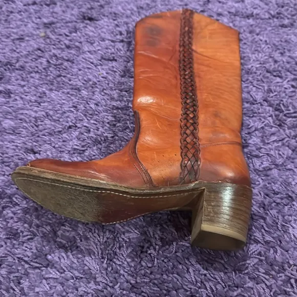 Vintage Miss Capezio Braided Leather Tall Riding Boots  Women’s 6 1/2 Med