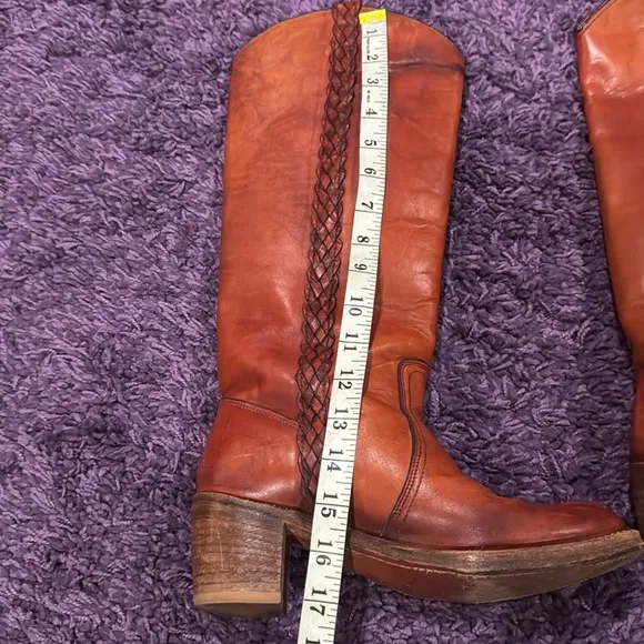 Vintage Miss Capezio Braided Leather Tall Riding Boots  Women’s 6 1/2 Med
