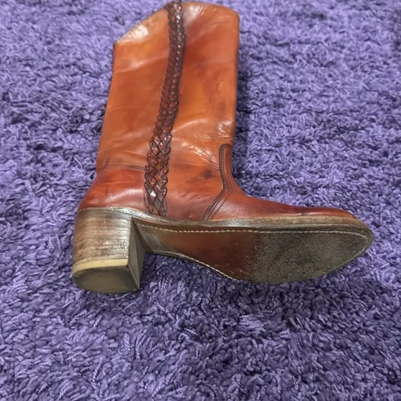 Vintage Miss Capezio Braided Leather Tall Riding Boots  Women’s 6 1/2 Med