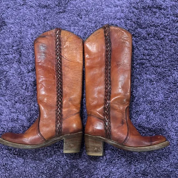 Vintage Miss Capezio Braided Leather Tall Riding Boots  Women’s 6 1/2 Med