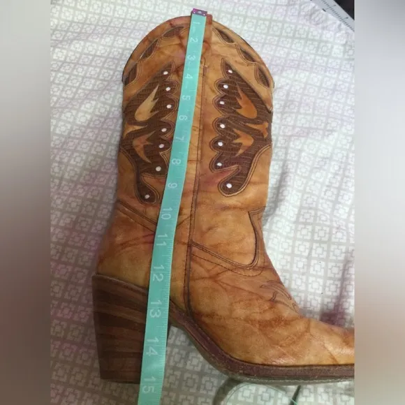 Vintage Miss Capezio Marbled Leather Butterfly Boots  7 1/2 size
