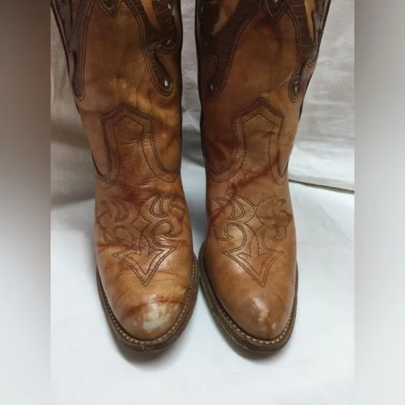 Vintage Miss Capezio Marbled Leather Butterfly Boots  7 1/2 size