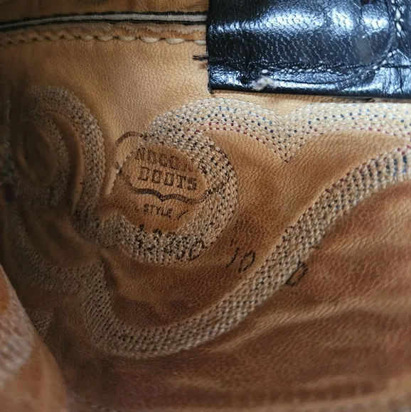 Vintage Nocona 4320C Mens Black Snakeskin Cowboy Western Pull On Boots Size 10 D