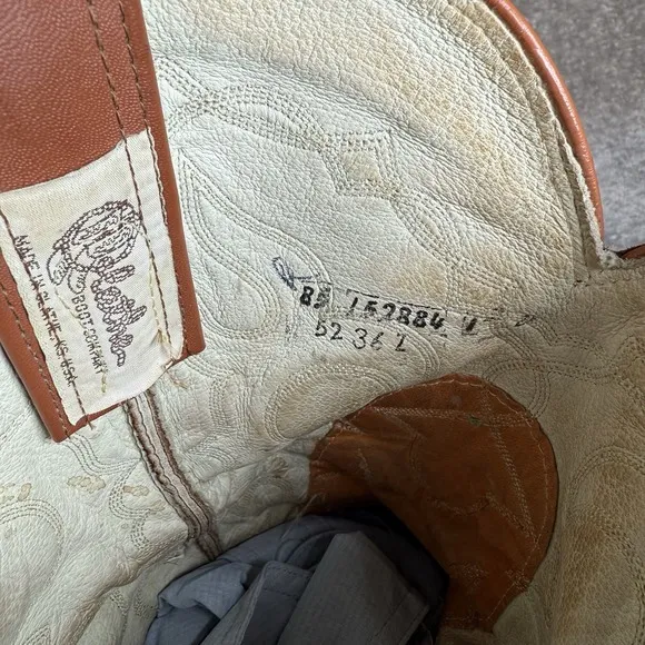 Vintage Olathe Boots Men's 12 D Brown Ostrich Western Cowboy Rodeo