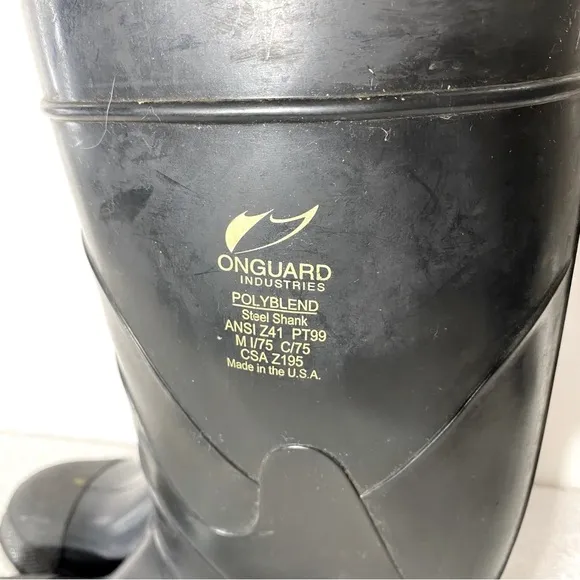 Vintage Onguard Industries Black Polyblend Rubber Boots Rain Boots 8