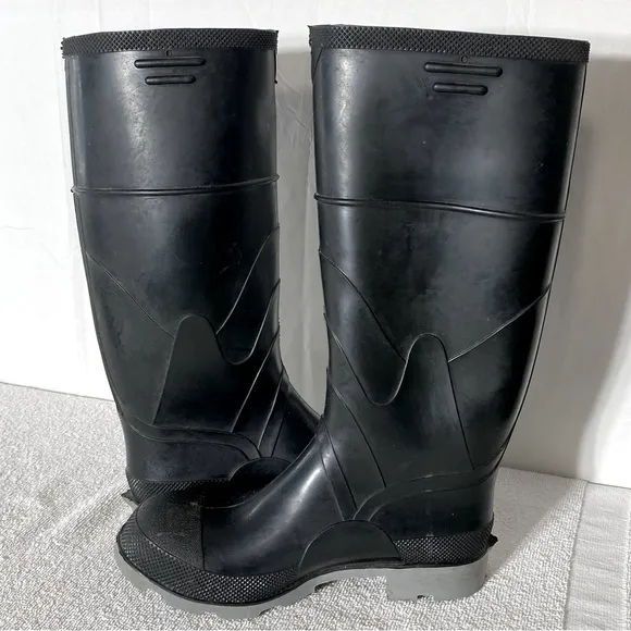 Vintage Onguard Industries Black Polyblend Rubber Boots Rain Boots 8