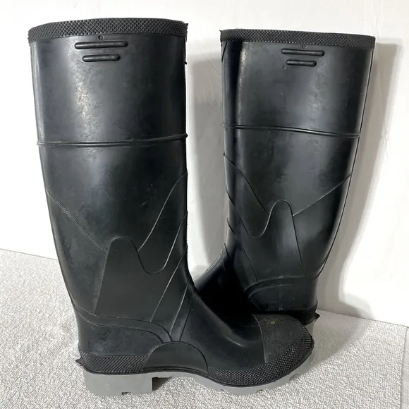 Vintage Onguard Industries Black Polyblend Rubber Boots Rain Boots 8