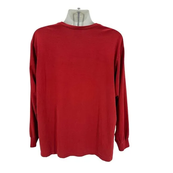 Vintage Polo Bear By Ralph Lauren Red Graphic Long Sleeve T-Shirt Mens XL