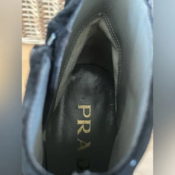 Vintage PRADA Black and Brown Ankle Boots SIZE 35.5