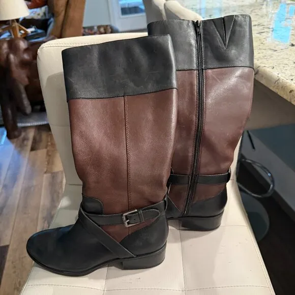 Vintage Ralph Lauren Maryann Knee High Leather Boots size 7.5