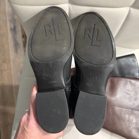 Vintage Ralph Lauren Maryann Knee High Leather Boots size 7.5