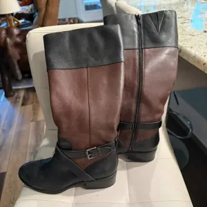 Vintage Ralph Lauren Maryann Knee High Leather Boots size 7.5