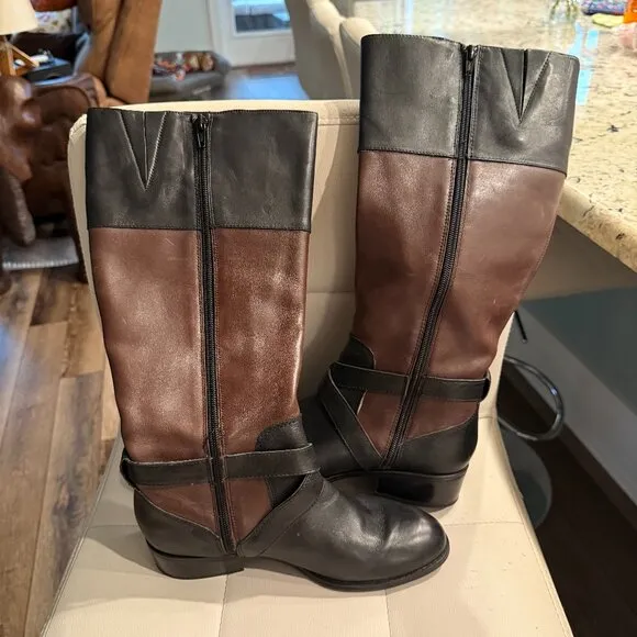 Vintage Ralph Lauren Maryann Knee High Leather Boots size 7.5