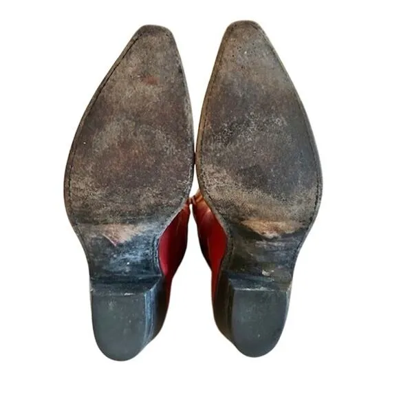 Vintage Red Larry Mahan Cowboy Boots – Size 6.5 B – Handmade in El Paso, Texas