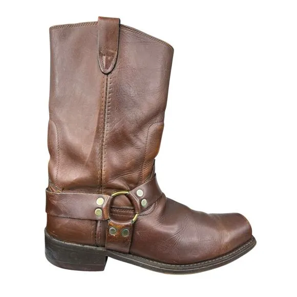 Vintage Sears Men’s Brow Leather Harness Boots Size US 13 D