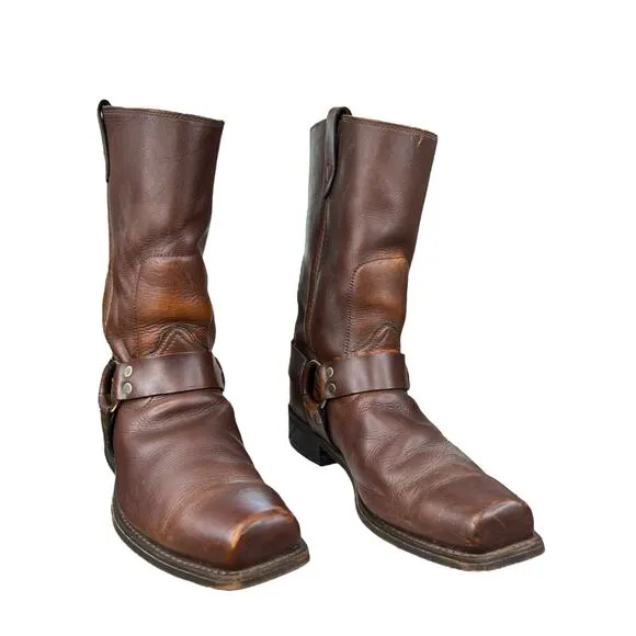 Vintage Sears Men’s Brow Leather Harness Boots Size US 13 D