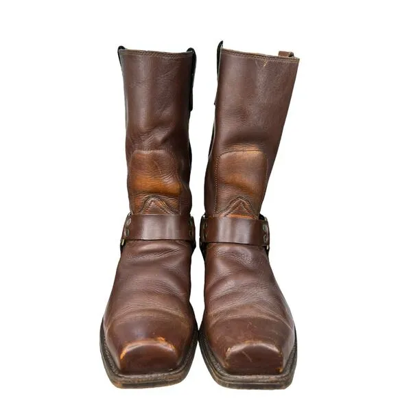 Vintage Sears Men’s Brow Leather Harness Boots Size US 13 D