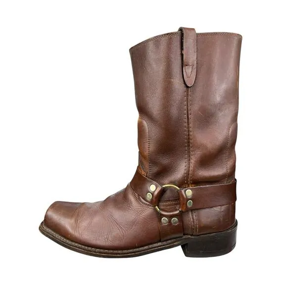 Vintage Sears Men’s Brow Leather Harness Boots Size US 13 D