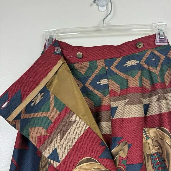 Vintage Sharon Young Mini Wrap Skirt Western Cowboy Boot Theme Southwest 2