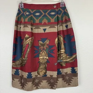 Vintage Sharon Young Mini Wrap Skirt Western Cowboy Boot Theme Southwest 2