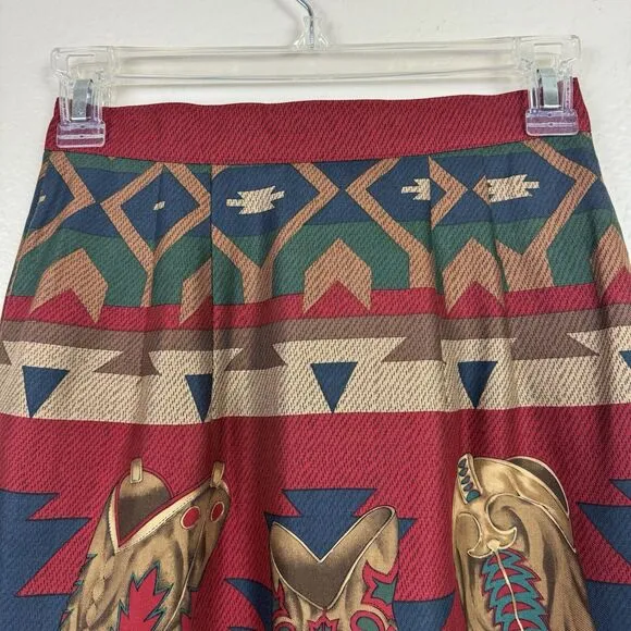 Vintage Sharon Young Mini Wrap Skirt Western Cowboy Boot Theme Southwest 2