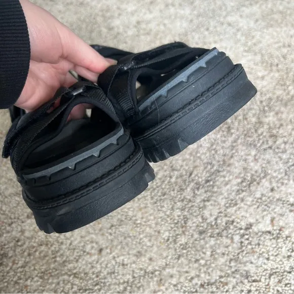 Vintage Skechers Jammers 90’s Y2K Black Chunky Sporty Grunge Platform Sandals 9