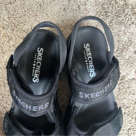 Vintage Skechers Jammers 90’s Y2K Black Chunky Sporty Grunge Platform Sandals 9