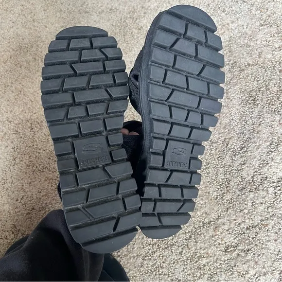 Vintage Skechers Jammers 90’s Y2K Black Chunky Sporty Grunge Platform Sandals 9