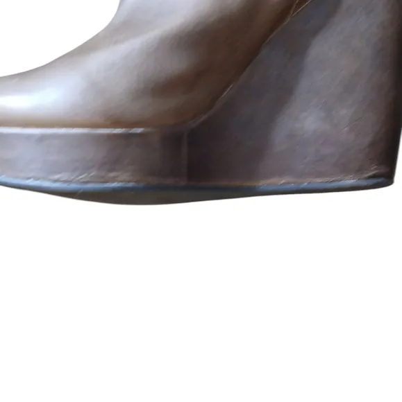 Vintage STEVEN Convertable Leather Knee High Wedge Boots by Steve Madden