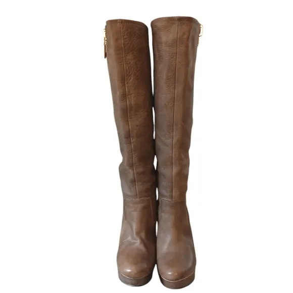 Vintage STEVEN Convertable Leather Knee High Wedge Boots by Steve Madden