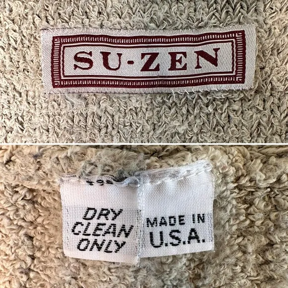 Vintage Su-Zen Distressed Knit Tunic Sweater Boho Avant-Garde Size S/M USA Made